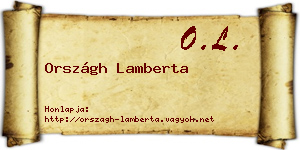 Országh Lamberta névjegykártya